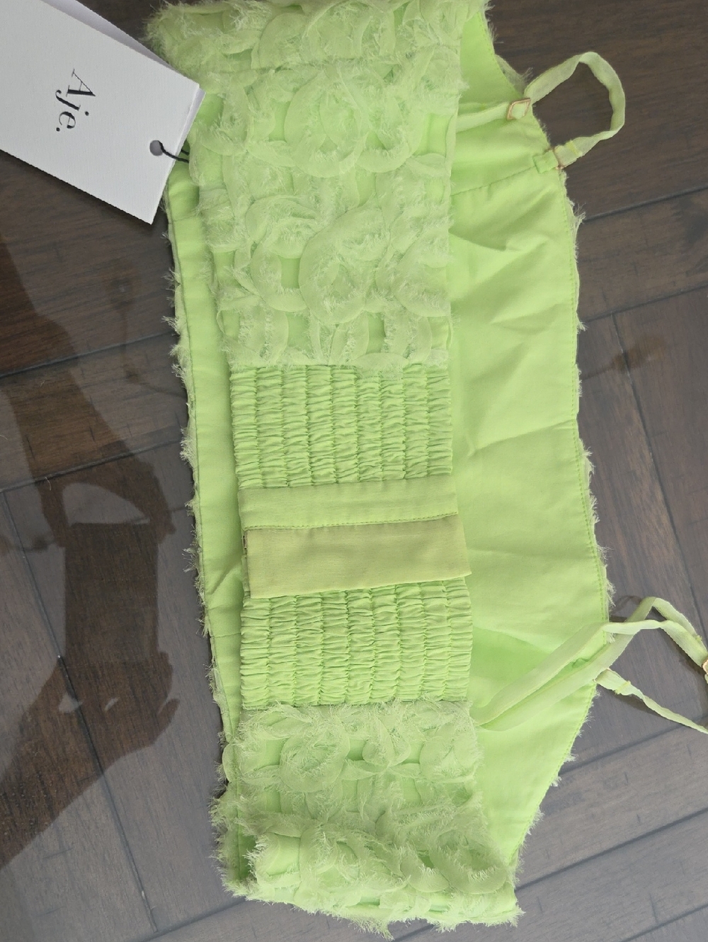 Aje Lime Green Textured Dress - Picture 4 of 6